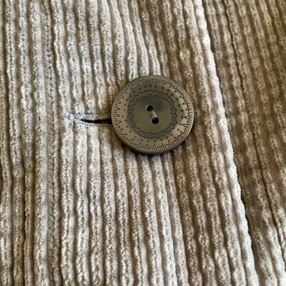 J Jill Corduroy Cardigan Jacket Womens Size M Gray Peplum Collared Button Front - Picture 5 of 11